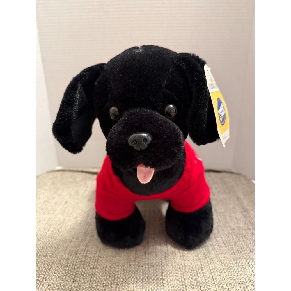 Build A Bear Promise Pets Black Lab Puppy Dog 15" Stuffed Plush & Sweater